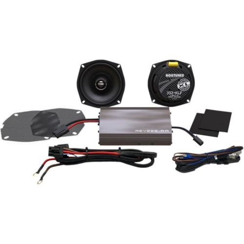 PartzBiz HD: 4414777-Hogtunes XL REV 225 SG KIT-XL ลำโพงหน้าและชุดแอมป์ครบชุด 98-13 Harley FL touring bagger Electra Glide วิทยุ ระบบเสียงสเตอริโอ การเปลี่ยนการอัพเกรดเสียง ทวีตเตอร์วูฟเฟอร์ใหม่เต็มรูปแบบ