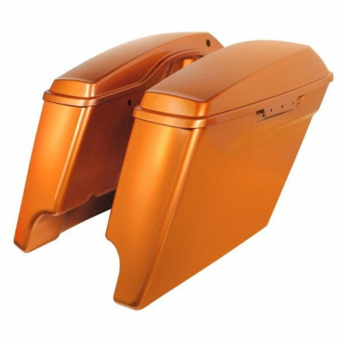 PartzBiz HD: 4414754-Hogworkz 4" Stretched Dual Saddlebags w/ Lids Harley '14-'18 FLH Amber Whiskey | HW151009 PartzBiz HD: 4414754-Hogworkz 4" Stretched Dual Saddlebags w/ Lids Harley '14-'18 FLH Amber Whiskey | HW151009