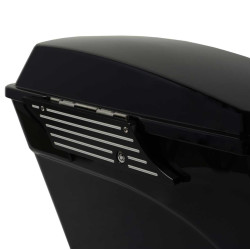 PartzBiz HD HW129135 - Hogworkz 93-'13 Black Cut Straight Edge Harley Touring Saddlebag Latch Covers | HW129135