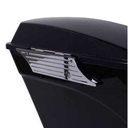 PartzBiz HD HW129136 - Hogworkz '93-'13 Chrome Straight Edge Harley Touring Saddlebag Latch Covers | HW129136