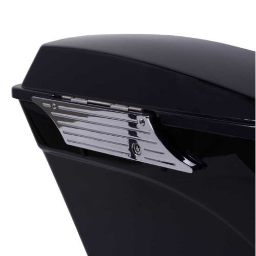 PartzBiz HD: 4414766-Hogworkz '93-'13 Chrome Straight Edge Harley Touring Saddlebag Latch Covers | HW129136