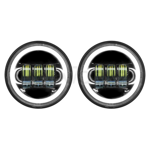 PartzBiz HD: 4414707-Hogworkz Blackout 7" LED HaloMaker Headlight with Auxiliary Halo Passing Lamps