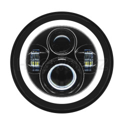 PartzBiz HD HW167005-HW195204 - Hogworkz Blackout 7" LED HaloMaker Headlight with Auxiliary Passing Lamps PartzBiz HD HW167005-HW195204 - Hogworkz Blackout 7" LED HaloMaker Headlight with Auxiliary Passing Lamps