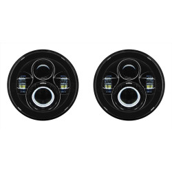 PartzBiz HD HW195002 x2 - Hogworkz Blackout 7" LED Headlights Headlamps Jeep Wrangler CJ-5 CJ-7 TJ JK JL PartzBiz HD HW195002 x2 - Hogworkz Blackout 7" LED Headlights Headlamps Jeep Wrangler CJ-5 CJ-7 TJ JK JL
