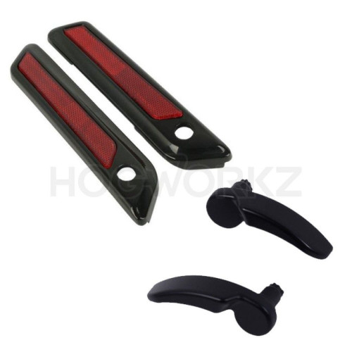 PartzBiz HD: 4414714-Hogworkz Blackout Saddlebag Lid Lever & Latch Hinge Cover for Harley 14-18 | HW129140-HW157801