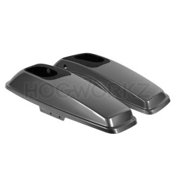 PartzBiz HD HW153010 - Hogworkz Vivid Black 6" x 9" Speaker Lids Harley Touring 93-13 Saddlebags | HW152008