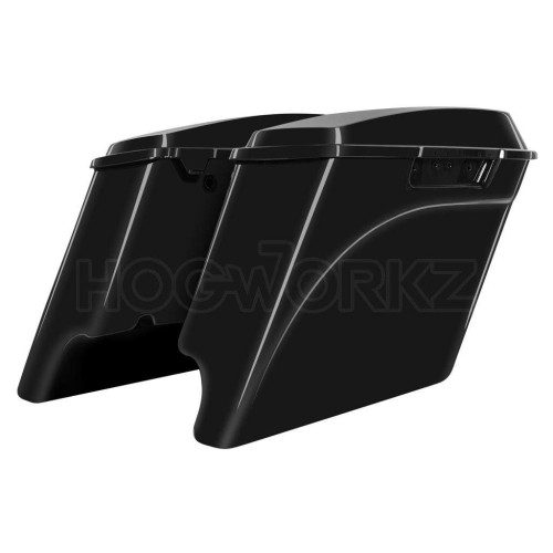 PartzBiz HD: 4414666-Hogworkz 2-Into-1 4" Stretched Saddlebags w/ Lids Harley '94-'13 FLH - Unpainted | HW149208 PartzBiz HD: 4414666-Hogworkz 2-Into-1 4" Stretched Saddlebags w/ Lids Harley '94-'13 FLH - Unpainted | HW149208