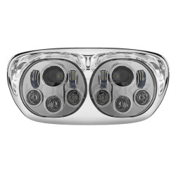 PartzBiz HD HW195021 - Hogworkz Harley Road Glide Dual 5 3/4" Chrome LED Daymaker Style Headlight