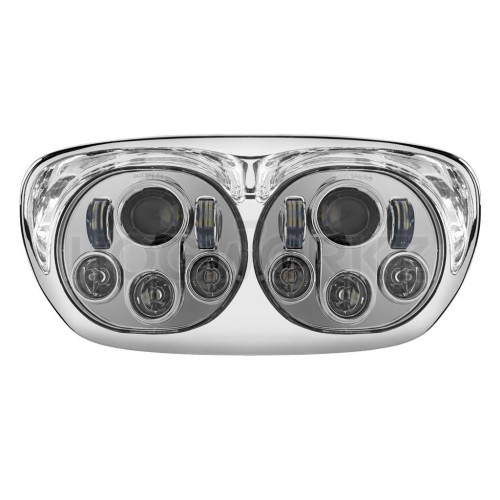 PartzBiz HD: 4414659-Hogworkz Harley Road Glide Dual 5 3/4” ไฟหน้าสไตล์ Chrome LED Daymaker