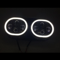 PartzBiz HD HW195025 - Hogworkz Harley Road Glide Dual Halomaker LED Daymaker Style Headlight 98-13