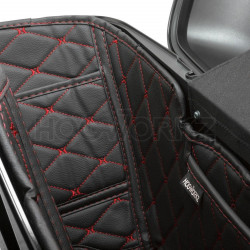 PartzBiz HD HW301009 - Hogworkz Standard Saddlebag Liners Black w/ Red Stitching Harley Touring 14-Up