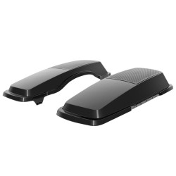 PartzBiz HD HW152008 - Hogworkz Vivid Black 6" x 9" Speaker Lids Harley Touring 93-13 Saddlebags | HW152008