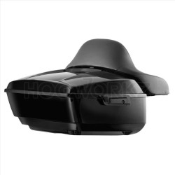 PartzBiz HD HW229510 - Hogworkz Vivid Black King Tour Pack w/ Backrest Black Hardware 97-18 Harley FLH/T