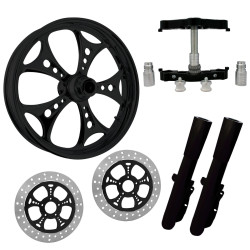 PartzBiz HD HOLESHOT-DUAL-BLK-KIT-PCKG - Holeshot Black 23 ” ยางล้อ Dual Rotors raked Triple Trees Lowers & Sliders | HOLESHOT-DUAL-BLK-KIT-PCKG