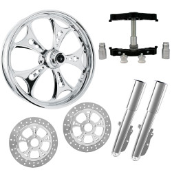 PartzBiz HD HOLESHOT-DUAL-CHR-KIT-PCKG - Holeshot Chrome 23 ” ยางล้อ Dual Rotors คราด Triple Trees Lowers & Sliders | HOLESHOT-DUAL-CHR-KIT-PCKG