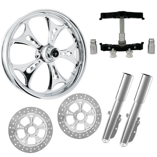 PartzBiz HD: 4414568-Holeshot Chrome 23 ” ยางล้อ Dual Rotors คราด Triple Trees Lowers & Sliders | HOLESHOT-DUAL-CHR-KIT-PCKG