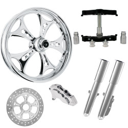 PartzBiz HD HOLESHOT-SNGL-CHR-KIT-23PCKG - Holeshot Chrome 23 ” ยางล้อเดี่ยวคราด Triple Trees Lowers & Sliders | HOLESHOT-SNGL-CHR-KIT-23PCKG