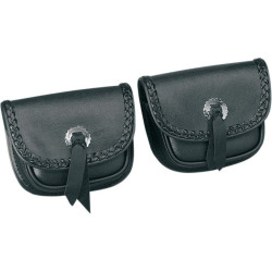 PartzBiz HD DSDS110482 - Hopnel Signature Series Dual Windshield Pouch For Harley Flhtc; H-D Trikes 1996-2013 | HD-90-102BK