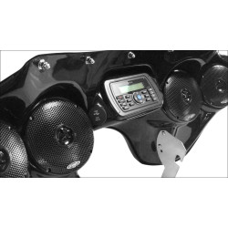 PartzBiz HD DS23300134 - Hoppe 5566 Quick Detach Fairing Speakers Jenson JHD40BT FLSTC Handlebar Control | HDF-5566-SFT-HC