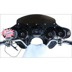 PartzBiz HD DS23300132 - Hoppe 5566 Quick Detach Fairing w Speakers Jenson JHD40BT FLHR Handlebar Control | HDF-5566-RK-HC