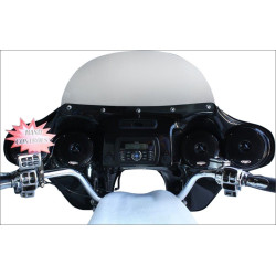 PartzBiz HD DS23300135 - Hoppe Mediazilla Quick Detach Fairing Speakers JHD40BT FLHR w/ Handlebar Control | HDF-RK-MZ-HC