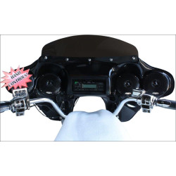 PartzBiz HD DS23300139 - Hoppe Quadzilla Quick Detach Fairing Speakers FLD w/ Handlebar Control | HDF-SWBK-QZ-HC