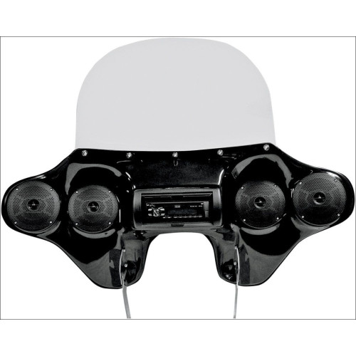 PartzBiz HD: 4414556-Hoppe Quadzilla Quick Detach Fairing Speakers FLSTC/F พร้อมระบบควบคุมแฮนด์ | HDF-SFT-QZ-HC