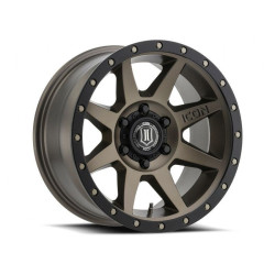 PartzBiz HD IVD-1817857345BR - ไอคอนยานพาหนะ Dynamics Rebound Bronze 17X8.5 5X5 5X127 -6 มม. ET Offset ขอบล้อ Jeep Wrangler JK JL JT Grand Cherokee WJ WK WK2 Commander ล้อขอบอัพเกรด 5x127 5 Lug Offroad 4x4