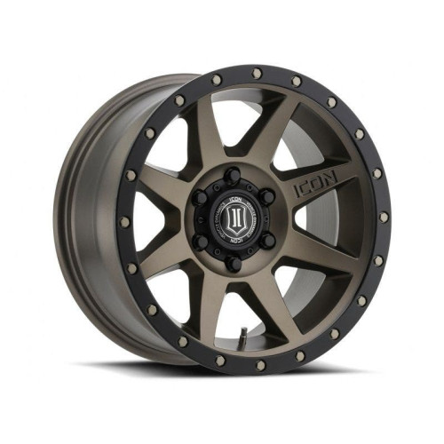 PartzBiz HD: 4414458-ไอคอนยานพาหนะ Dynamics Rebound Bronze 17X8.5 5X5 5X127 -6 มม. ET Offset ขอบล้อ Jeep Wrangler JK JL JT Grand Cherokee WJ WK WK2 Commander ล้อขอบอัพเกรด 5x127 5 Lug Offroad 4x4