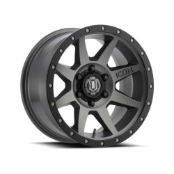 PartzBiz HD IVD-1817857345TT - ไอคอนยานพาหนะ Dynamics Rebound ไทเทเนียม 17X8.5 5X5 5X127 -6 มม. ET Offset ขอบล้อ Jeep Wrangler JK JL JT Grand Cherokee WJ WK WK2 Commander ล้อขอบอัพเกรด 5x127 5 Lug Offroad 4x4