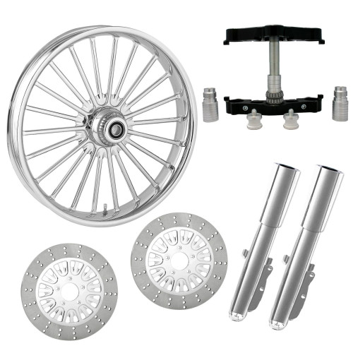 PartzBiz HD: 4414460-Illusion Chrome 23” ยางล้อ Dual Rotors คราด Triple Trees ส่วนล่างและตัวเลื่อน | ภาพลวงตา-DUAL-CHR-KIT-PCKG PartzBiz HD: 4414460-Illusion Chrome 23” ยางล้อ Dual Rotors คราด Triple Trees ส่วนล่างและตัวเลื่อน | ภาพลวงตา-DUAL-CHR-KIT-PCKG