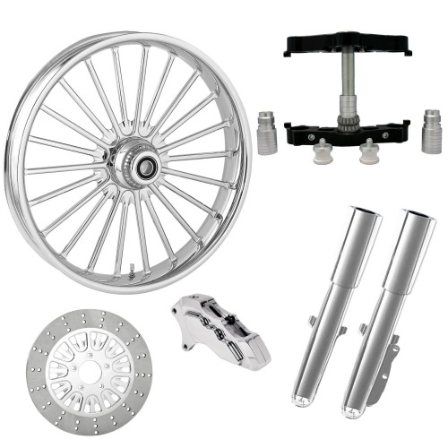 PartzBiz HD: 4414461-Illusion Chrome 23 ” ยางล้อเดี่ยวคราด Triple Trees Lowers & Sliders | อิลลูชั่น-SNGL-CHR-KIT-23PCKG