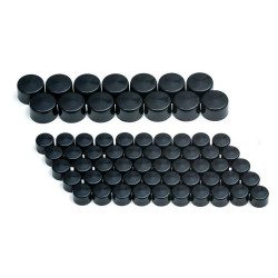 PartzBiz HD KA2471 - Indian 2471 Satin Black Kool Kaps Engine Bolt Cover Kit all Indian Touring Models 486682