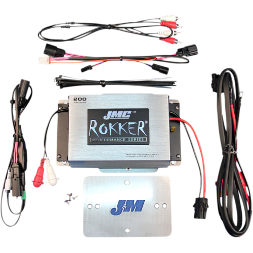 PartzBiz HD: 4414393-J&M JMC ROKKER 200 W 2-Channel Amplifier Kit Harley Road Glide 15-Up