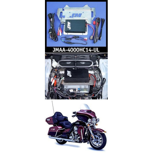 PartzBiz HD: 4414402-J&M JMAA-4000HC14-UL Performance Series 4-CH 400w Amp Kit 14-19 Harley Ultra Classic Limited FLHTCU FLHTK | JMAA-3600HC14-UL