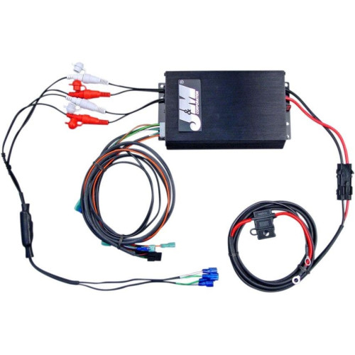 PartzBiz HD: 4414406-J&M Performance Series 4 Channel Amplifier Kit Universal Amp 98-13 Harley Bagger Touring Road Glide Electra Street Glide Custom Chopper Motorcycle Sound System Speaker Audio Best New Upgrade Replacement