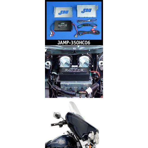 PartzBiz HD: 4414381-J&M ROKKER XXR 350 วัตต์ 2-Channel Amp Kit 06-13 Harley Street Glide Ultra FLH/X | แจมป์-350HC06
