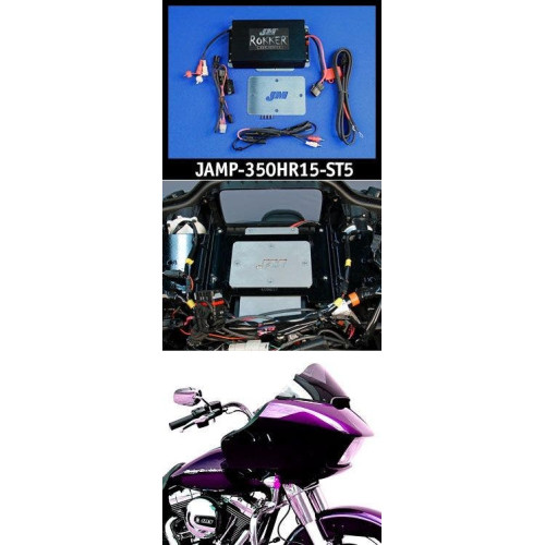 PartzBiz HD: 4414386-J&M ROKKER XXR 350 วัตต์ 2-Channel Stage 5 Amp Kit 15-20 Harley Road Glide Ultra JAMP-350HR15-ST5 Bagger Touring Dresser Electra Street Glide Ultra Classic Limited
