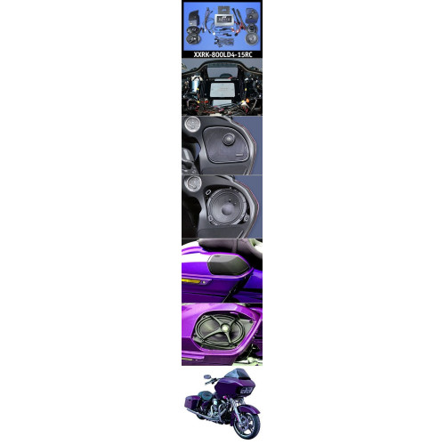PartzBiz HD: 4414350-J&M Rokker XXR Extreme 800w 4-Speaker & Amp Install Kit 15-20 Harley FLTR XXRK-800SP4-15RC ดีที่สุดสำหรับ davidson ลำโพงระบบอัพเกรดเสียง