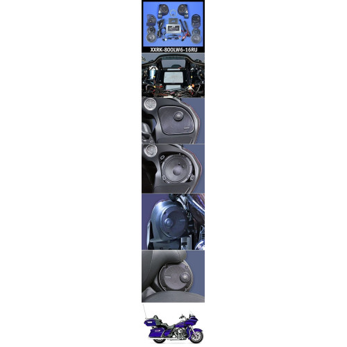 PartzBiz HD: 4414353-J&M Rokker XXR Extreme 800w 6-Speaker & Amp Install Kit 16-20 Harley FLTRU XXRK-800LW6-16RU ดีที่สุดสำหรับการอัพเกรดระบบเสียง davidson