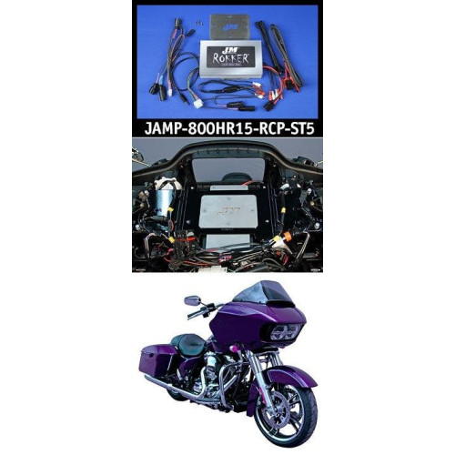 PartzBiz HD: 4414361-J&M ROKKER XXRP 800w 4-CH DSP Stage 5 Amp 15-20 Harley FLTR ด้านหลัง/ล่าง JAMP-800HR15-RCP-ST5 davidson road king glide street