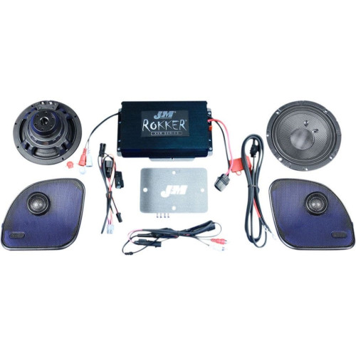 PartzBiz HD: 4414331-J&M Stage-5 Rokker¬Æ XXR 400w 2 Channel Amp Speaker Kit Harley Road Glide 15-20