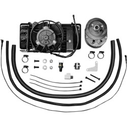 PartzBiz HD WP821-2010 - Jagg Black Horizonal Low Mount 10 Row Fan Assisted Oil Cooler Kit Harley 09-13 | 751-FP2400