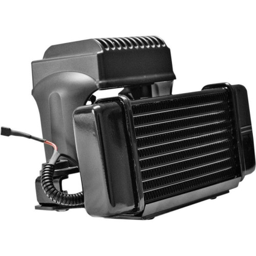 PartzBiz HD: 4414305-Jagg Black Horizonal Low Mount 10 Row Fan Assisted Oil Cooler Kit Harley 84-08 | 751-FP2300