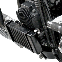 PartzBiz HD WP821-2012 - Jagg Black Horizonal Low Mount 10 Row Oil Cooler Kit Harley Dyna 91-16 | 750-2500
