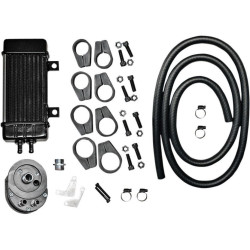 PartzBiz HD WP821-2004 - Jagg Chrome Wideline 10 Row Vertical Frame Mount Engine Oil Cooler Harley 84-16 | 750-2080