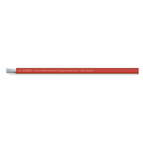 PartzBiz HD: 4414261-JL Audio 100ft Spool of Translucent Red Power Wire; 4 AWG