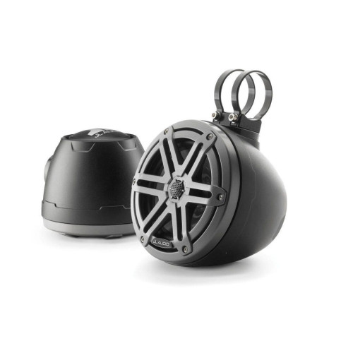 PartzBiz HD: 4414213-JL Audio 6.5-Inch Enclosed Coaxial System Matte Black Enclosure Gray Sport Grille