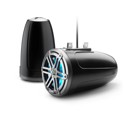 PartzBiz HD: 4414190-JL Audio ระบบโคแอกเซียลทาวเวอร์แบบปิดขนาด 7.7 นิ้วสีซาตินสีดำ W/RGB LED Sport Grille