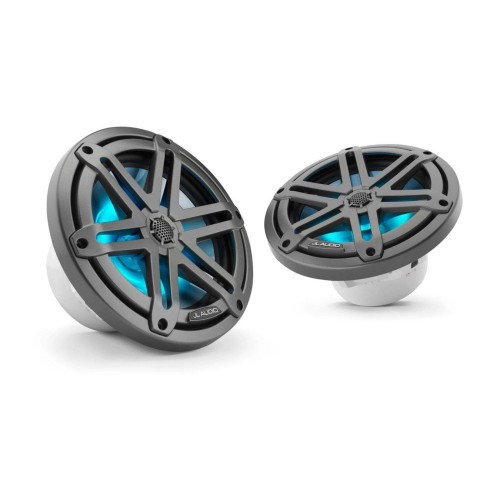 PartzBiz HD: 4414195-JL Audio ลำโพงโคแอกเชียลมารีนขนาด 7.7 นิ้วกระจังหน้าแบบสปอร์ตสีเทาเมทัล พร้อมไฟ LED RGB